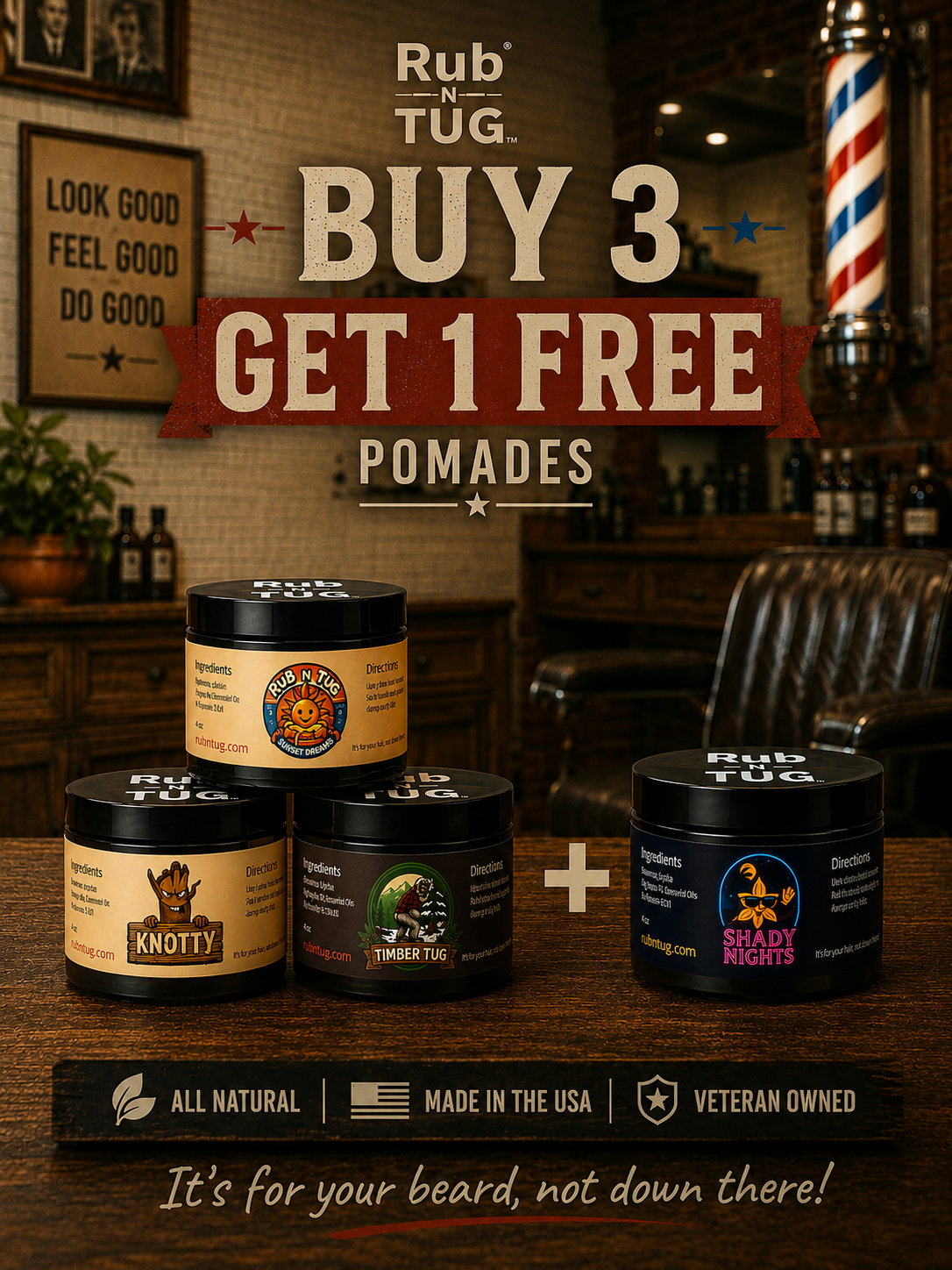 Buy 3 Pomades and 1 Get One Free