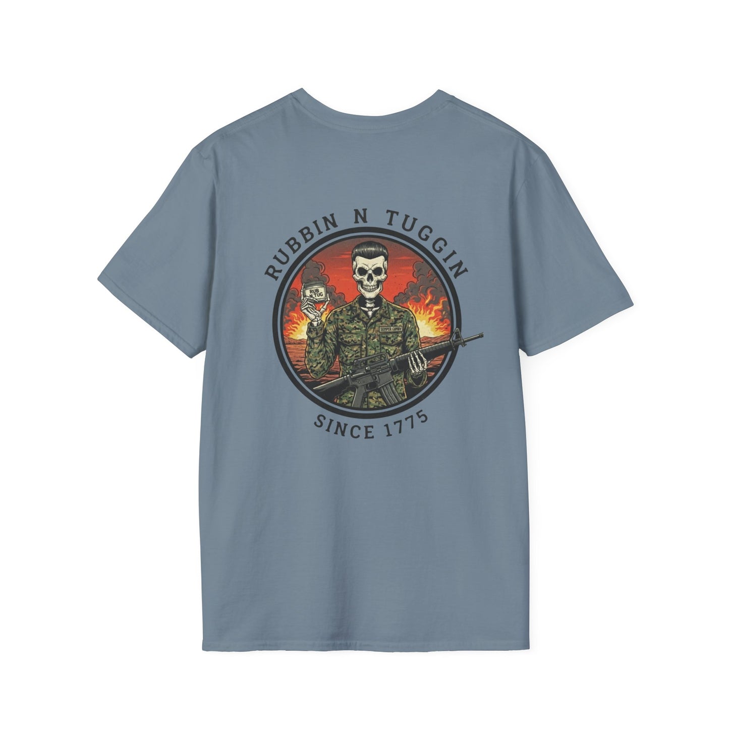 "Rubbin N Tuggin since 1775" Semper Gumby Short Sleeve Tee Shirt Unisex Softstyle T-Shirt