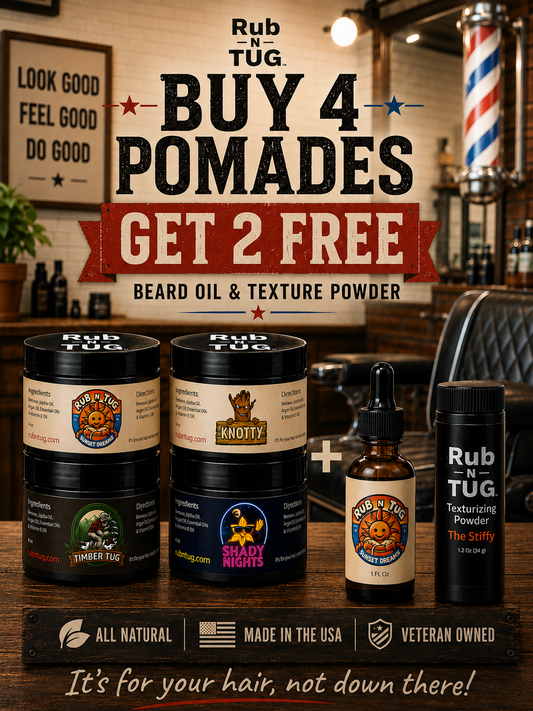 Buy 4 Pomades and get a Free Beard Oil and Texture Powder